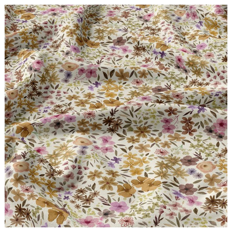 Printed Viscose ROMANE Natural / Lilac